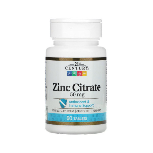 21st Century Zinc Citrate 50 мг, 60 таб