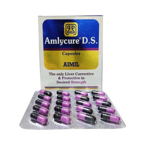 Amlycure DS AIMIL Pharmaceuticals, Амликюрмногокомпонентный препарат для защиты и оздоровления печени, а также желчевыводящей системы, 20 капсул