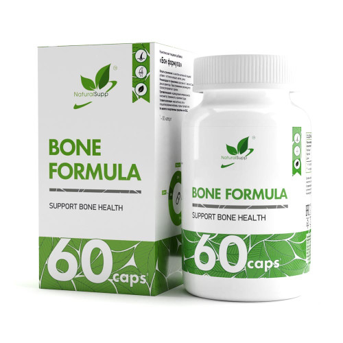 Bone Formula NaturalSupp, Бон Формула Кальций Магний Цинк, для суставов и связок, 60 капсул