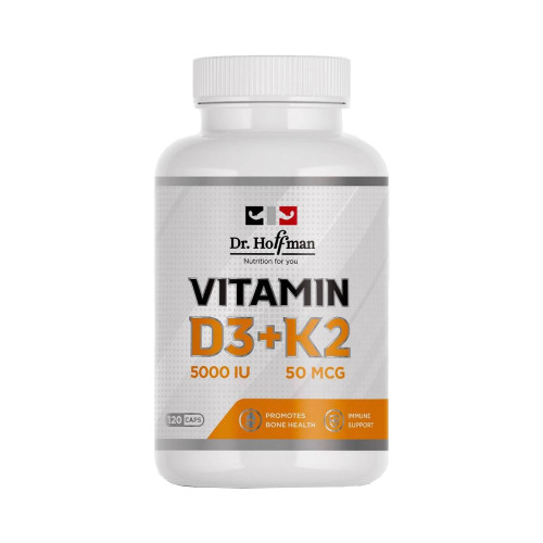 Витамины Dr.Hoffman Vitamin D3(5000IU)+K2(50MCG), 120 капсул