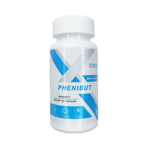 X-Brand Phenibut, Ноотропное средство Фенибут 250 мг, 60 капсул