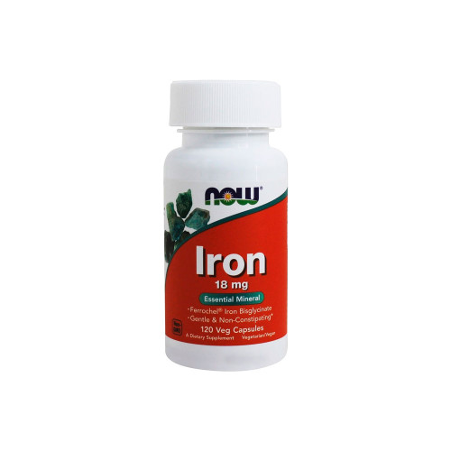 Now Foods Iron 18 мг (Железо), 120 капсул