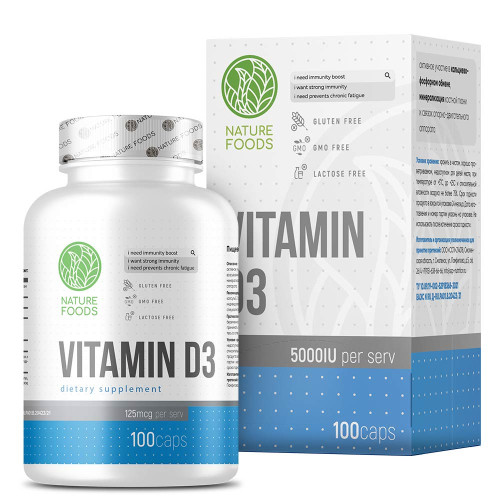 Nature Foods Vitamin D3 5000IU, 100 капсул