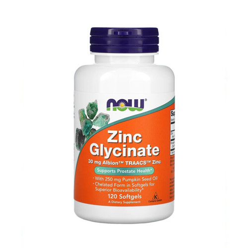 Now Foods Zinc Glycinate, Глицинат цинка, 120 капсул