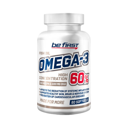 Омега-3 Be First Omega-3 60% High Concentration (омега-3 60% ПНЖК), 60 гелевых капсул