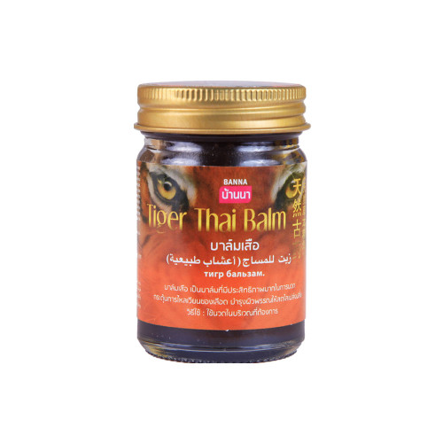 Тигровый бальзам Banna Tiger Thai Balm облегчает мышечные и суставные боли, помогает радикулитах и растяжениях, расслабляет мышцы после тренировки, 50 гр